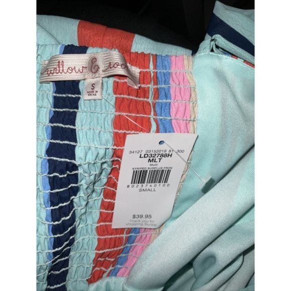 THE BUCKLE WILLOW & ROOT Small Striped Surplice Dress Faux Wrap Multicolor NEW - Picture 5 of 8